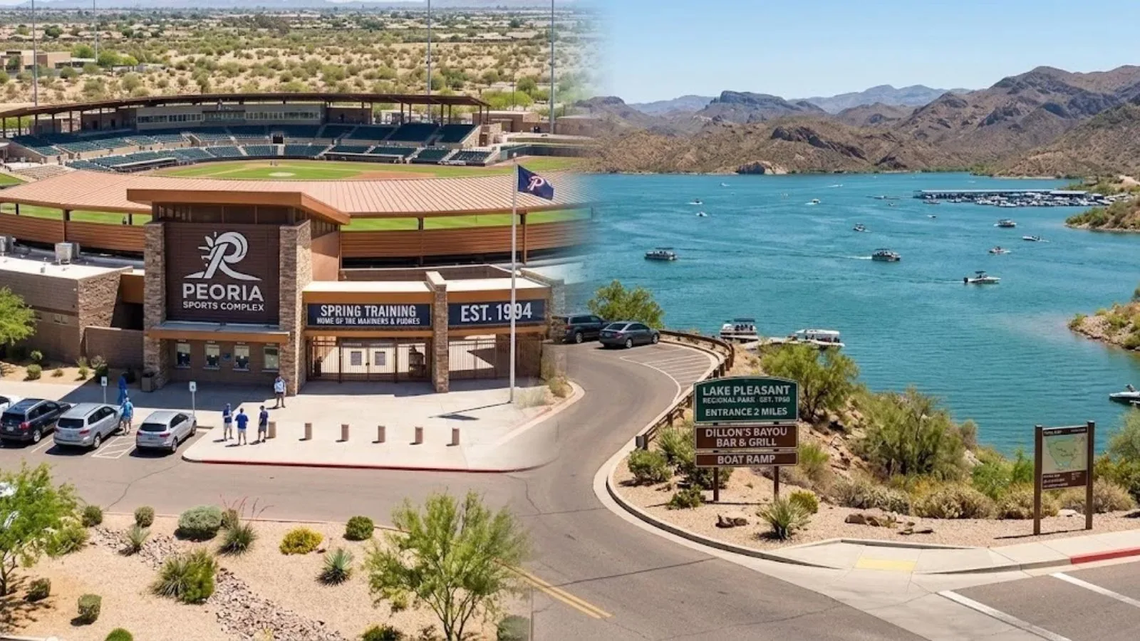 Peoria Sports Complex and Lake Pleasant Regional Park near Peoria, AZ
